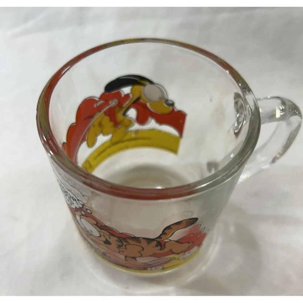 Vintage 1978 McDonald's Garfield Odie Glass Coffee Mug Use Your Friends Wisely